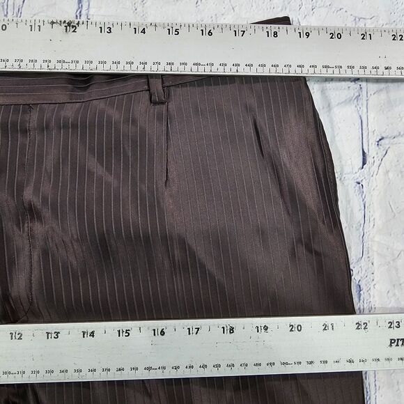 Carlo Pignatelli MENS SIZE US 38X27 Brown Shiny Dress Pants Wool Blend ITALY - Picture 5 of 14